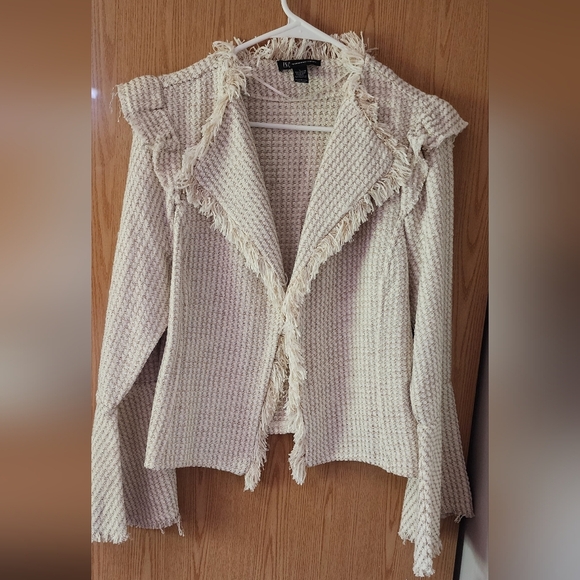 INC International Concepts Cream Cropped Cardigan Sweater - Picture 2 of 7
